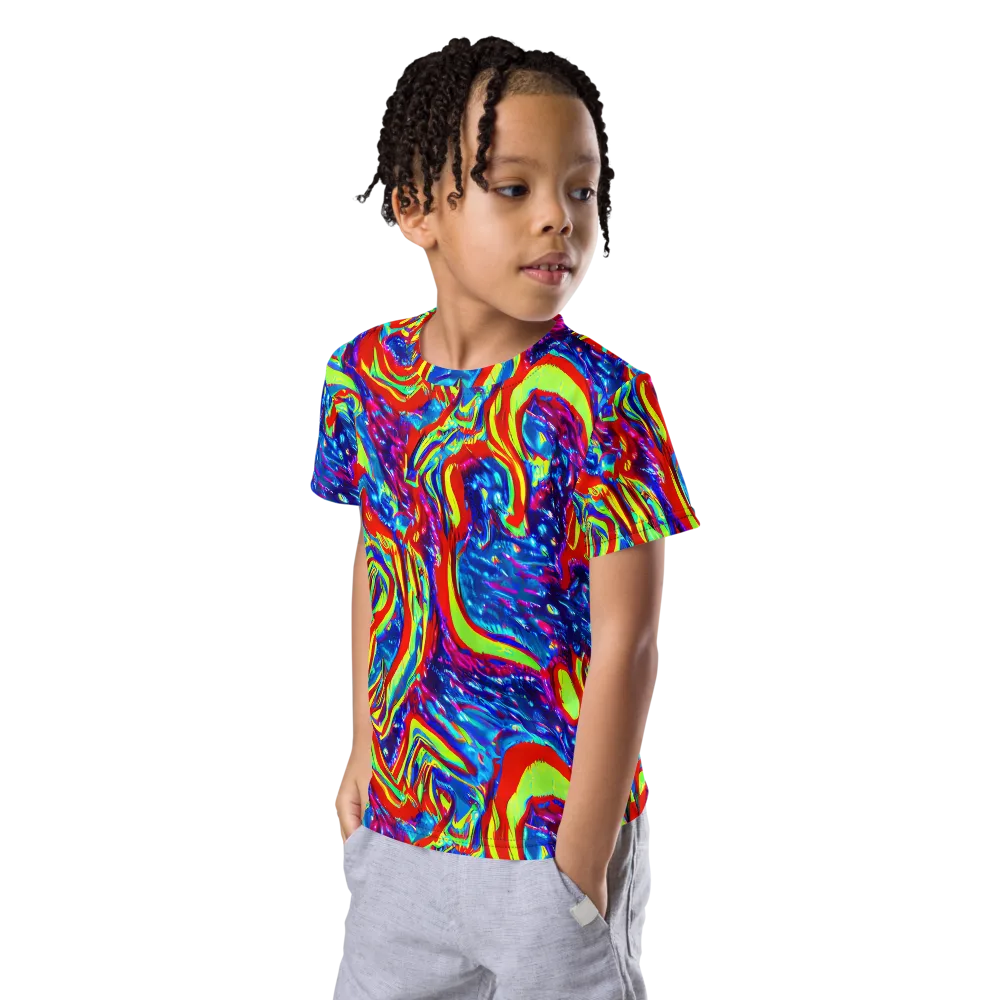 Scarlet Acid Garden on Kids Crew Neck T-Shirt — Left Front