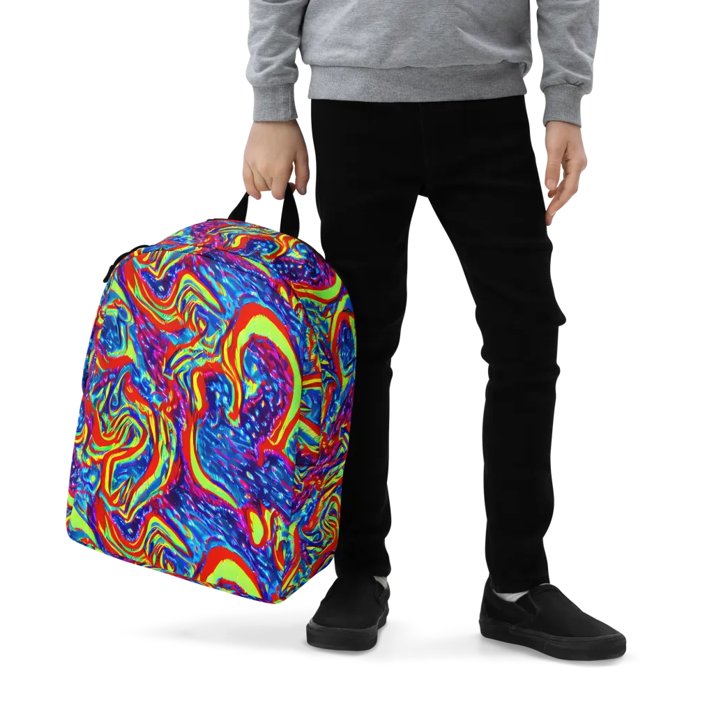 Scarlet Acid Garden on Minimalist Backpack — Zoomed-in