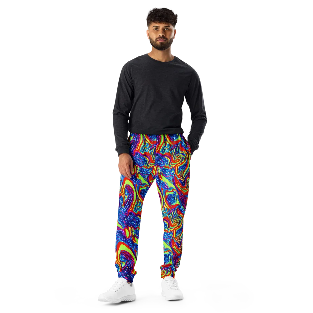 Scarlet Acid Garden on Men's Joggers — Front