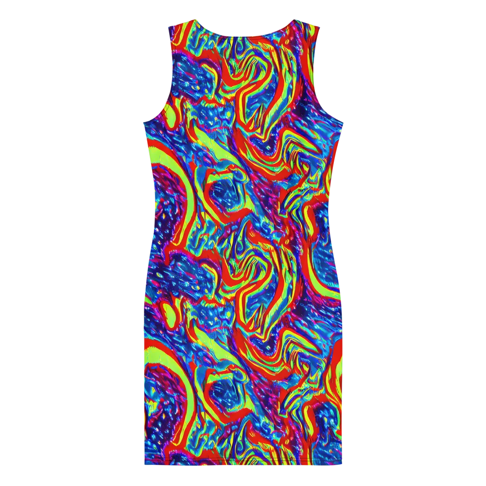 Scarlet Acid Garden on Bodycon Dress — Back