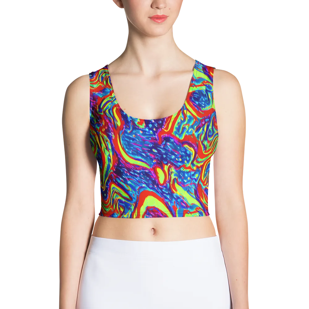 Scarlet Acid Garden on Crop Top — Front