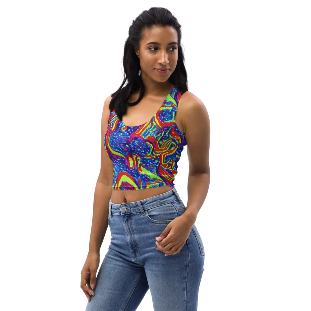 Scarlet Acid Garden on Crop Top — Left Front