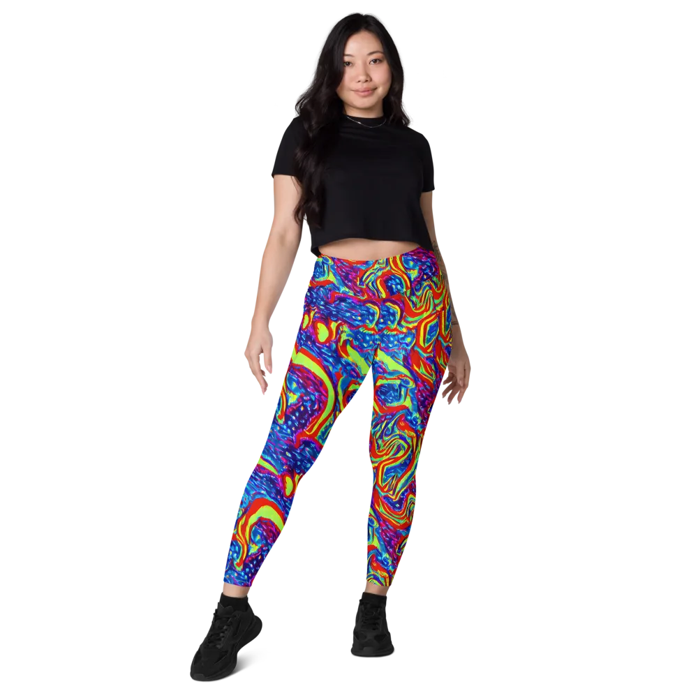Scarlet Acid Garden on Leggings with Pockets — Front
