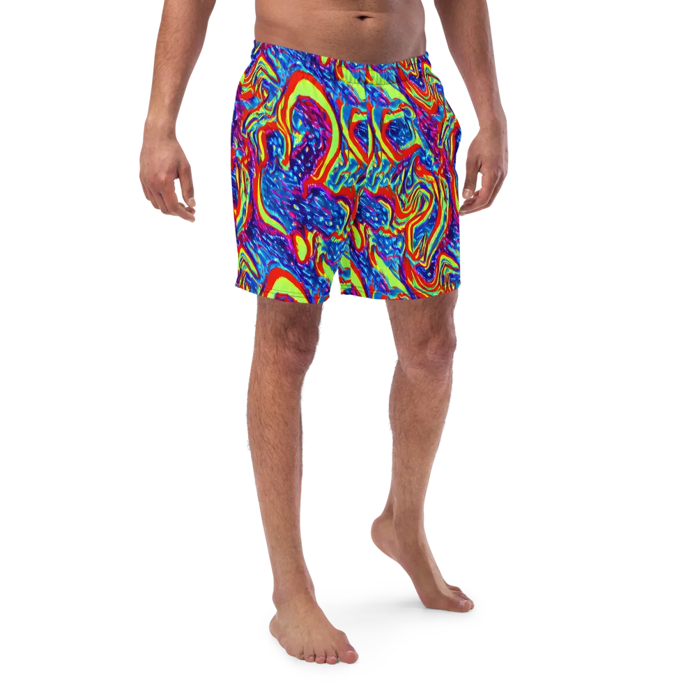 Scarlet Acid Garden on Swim Trunks — Front