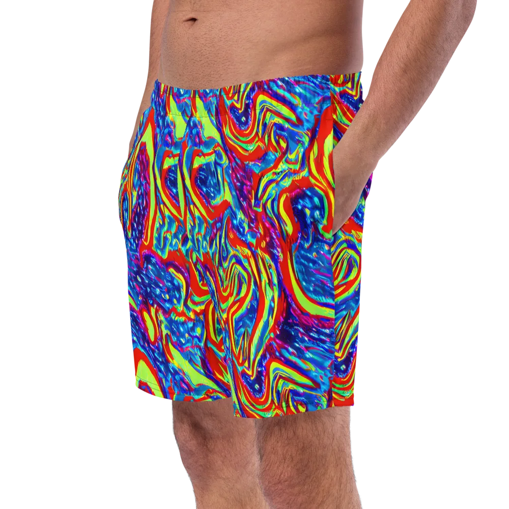 Scarlet Acid Garden on Swim Trunks — Left Front