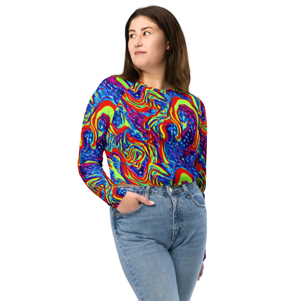 Scarlet Acid Garden on Long Sleeve Crop Top — Front