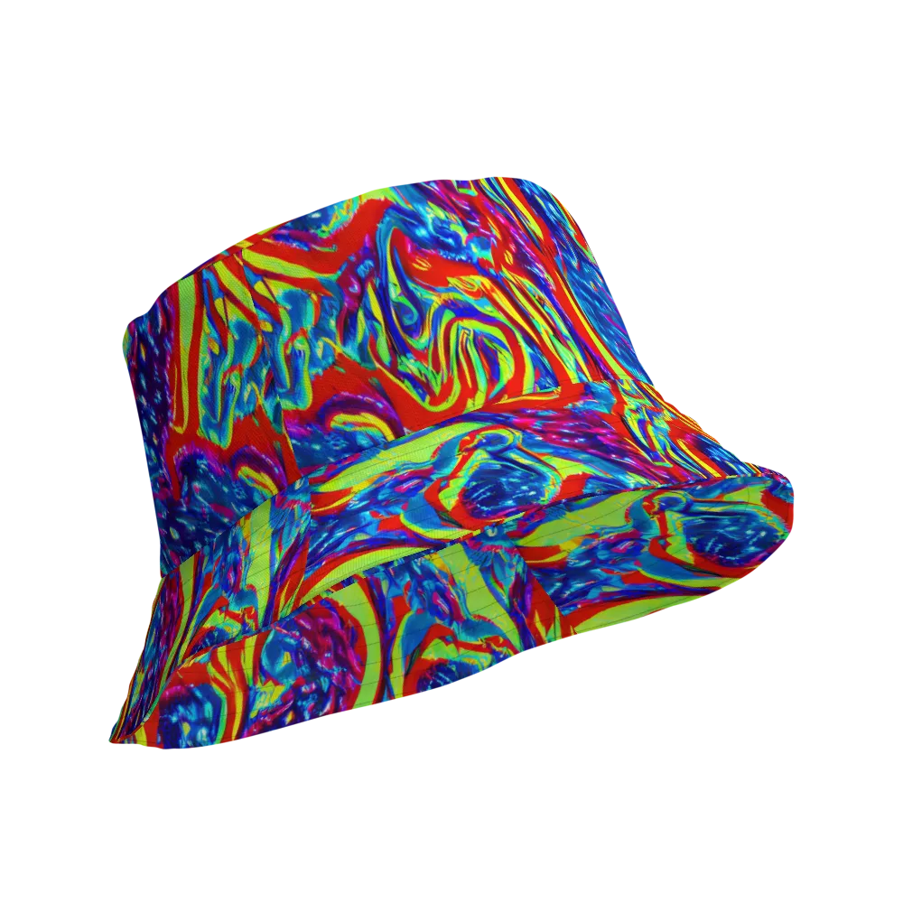 Scarlet Acid Garden on Reversible Bucket Hat — Product details Outside
