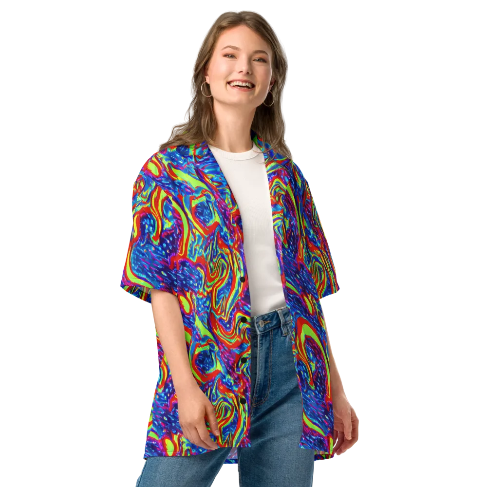 Scarlet Acid Garden on Button Shirt — Front