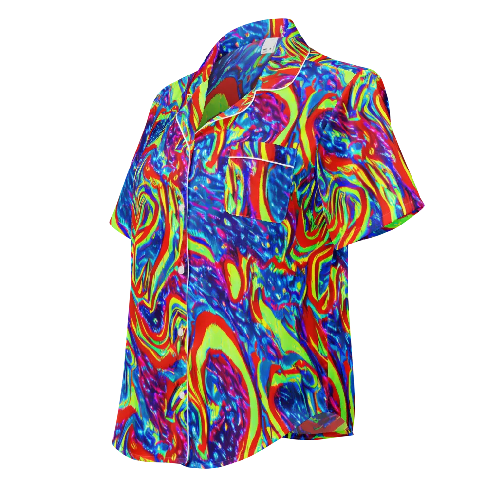 Scarlet Acid Garden on Women's Short Sleeve Pajama Top — Left Front