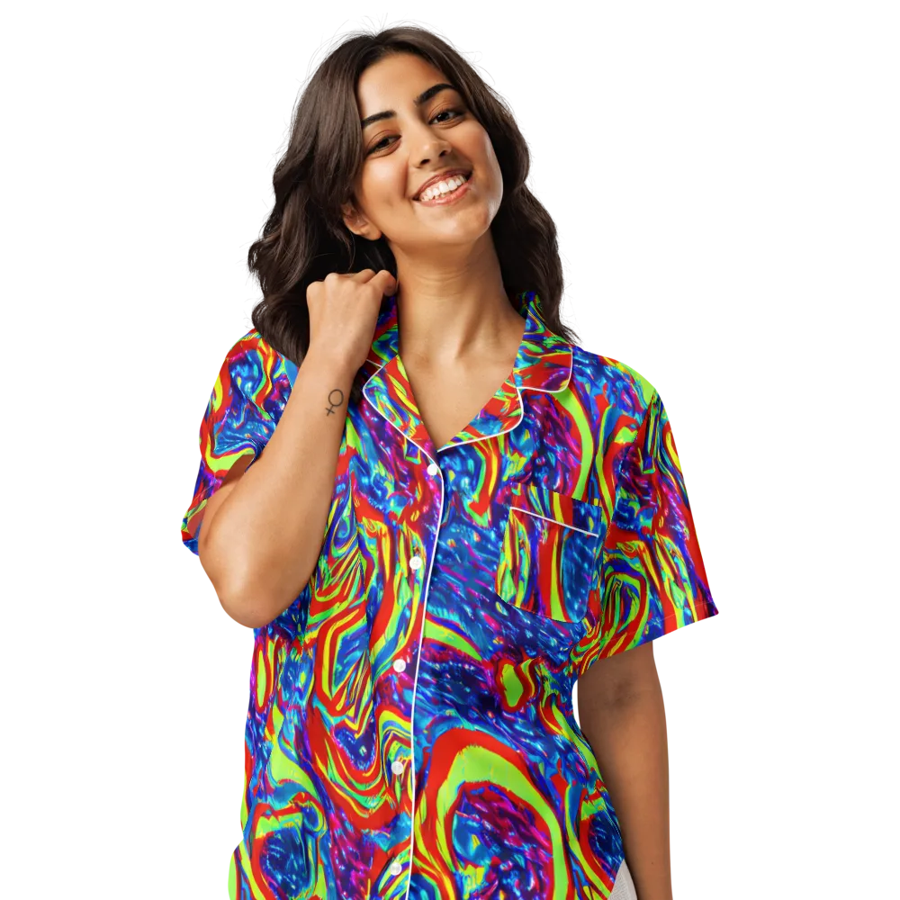 Scarlet Acid Garden on Women's Short Sleeve Pajama Top — Front