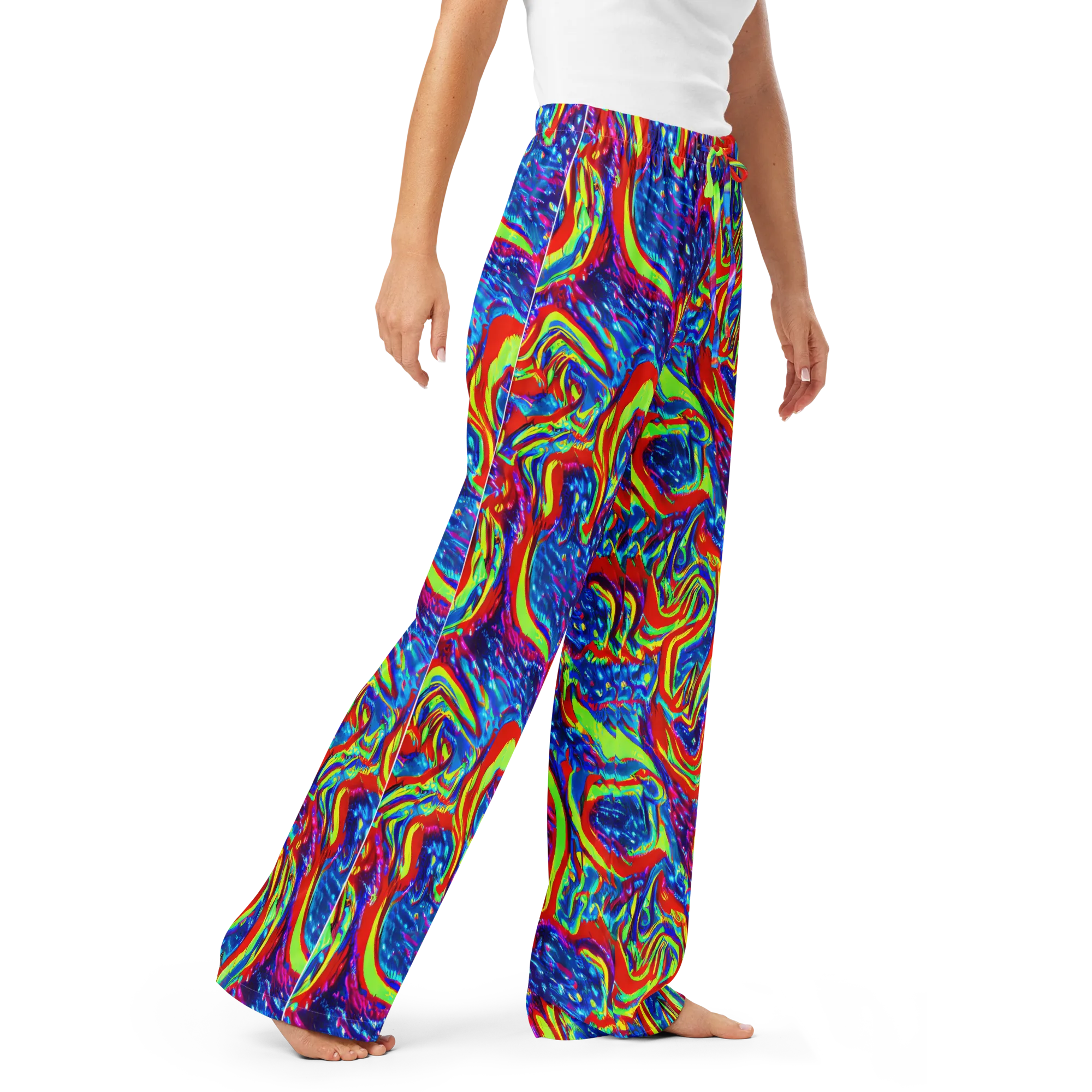 Scarlet Acid Garden on Women's Pajama Pants — Right Front
