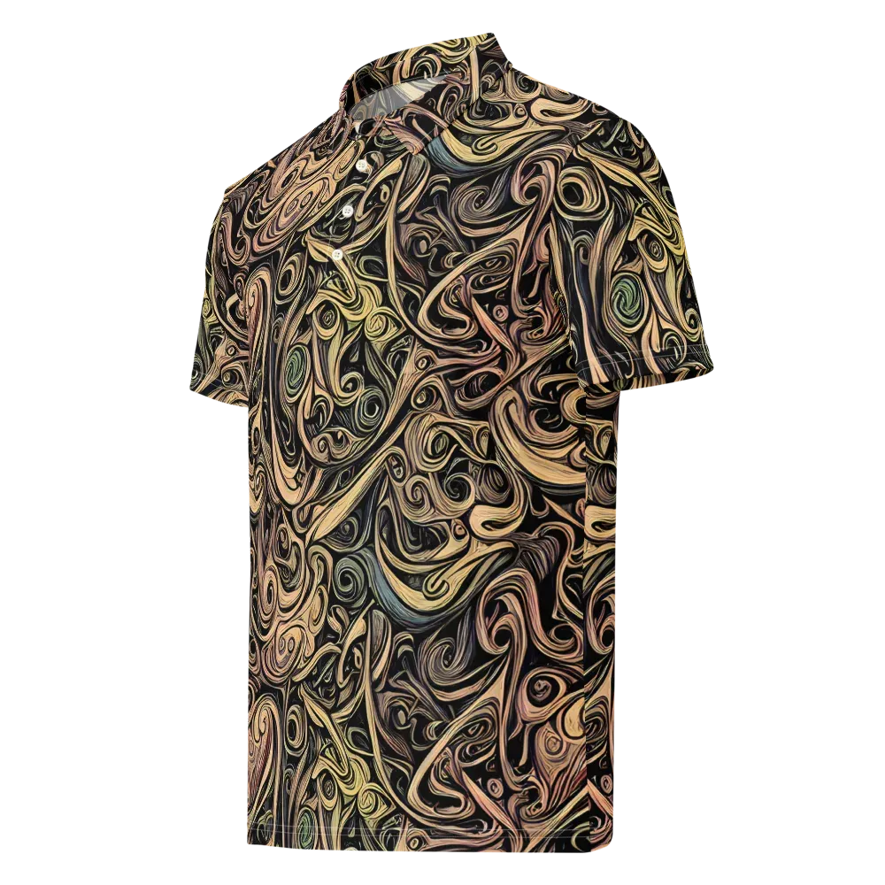 Gilded Whirl on Men's Slim Fit Polo Shirt — Left Front