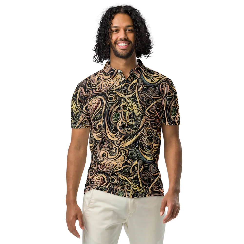 Gilded Whirl on Men's Slim Fit Polo Shirt — Front