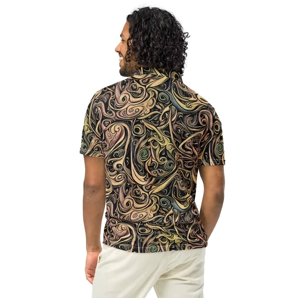 Gilded Whirl on Men's Slim Fit Polo Shirt — Back