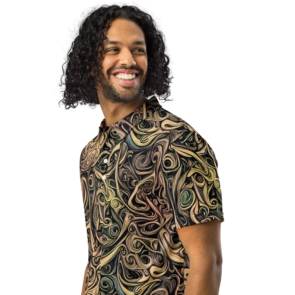 Gilded Whirl on Men's Slim Fit Polo Shirt — Left Front
