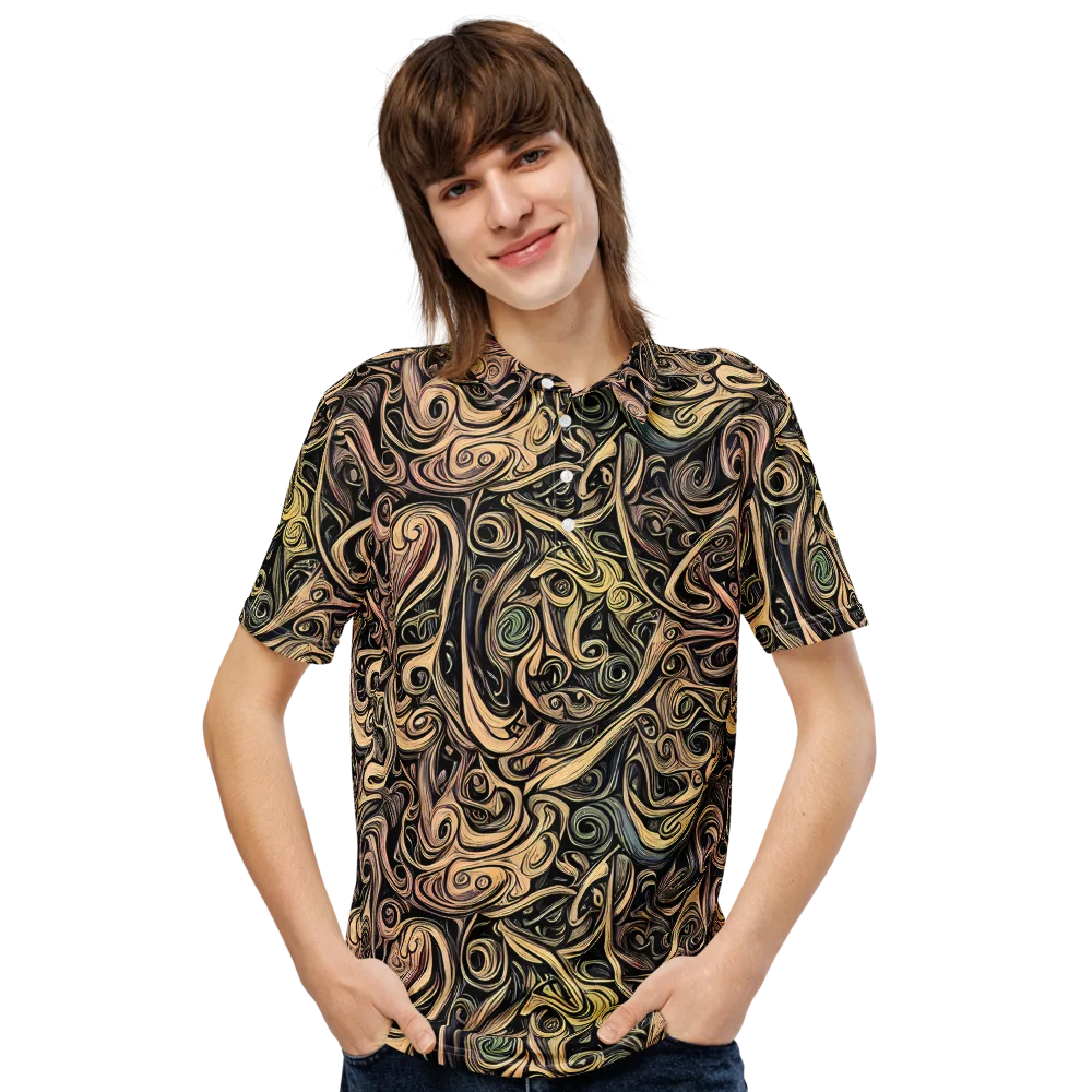 Gilded Whirl on Men's Slim Fit Polo Shirt — Front
