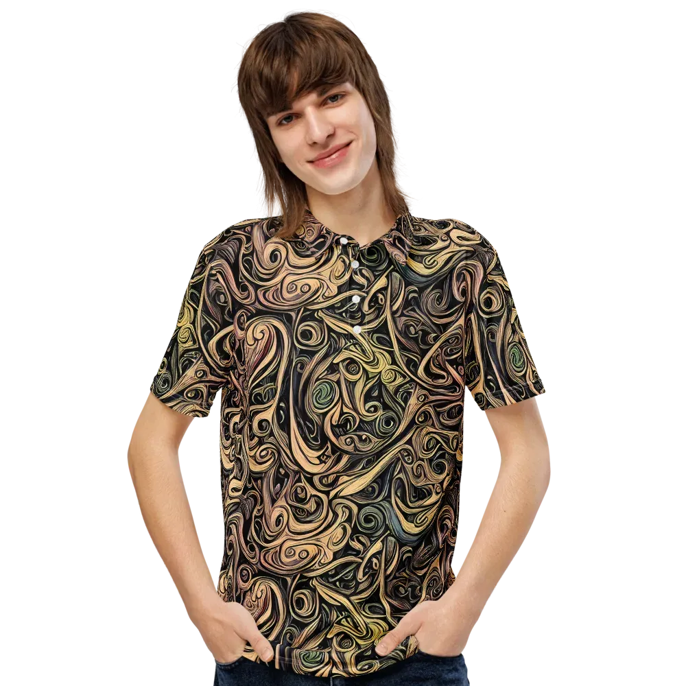 Gilded Whirl on Men's Slim Fit Polo Shirt — Front