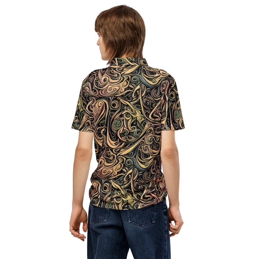 Gilded Whirl on Men's Slim Fit Polo Shirt — Back
