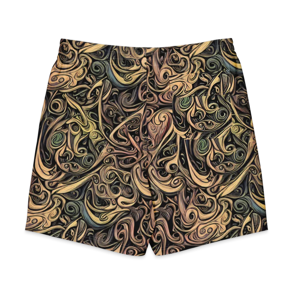 Gilded Whirl on Men's Board Shorts — Back