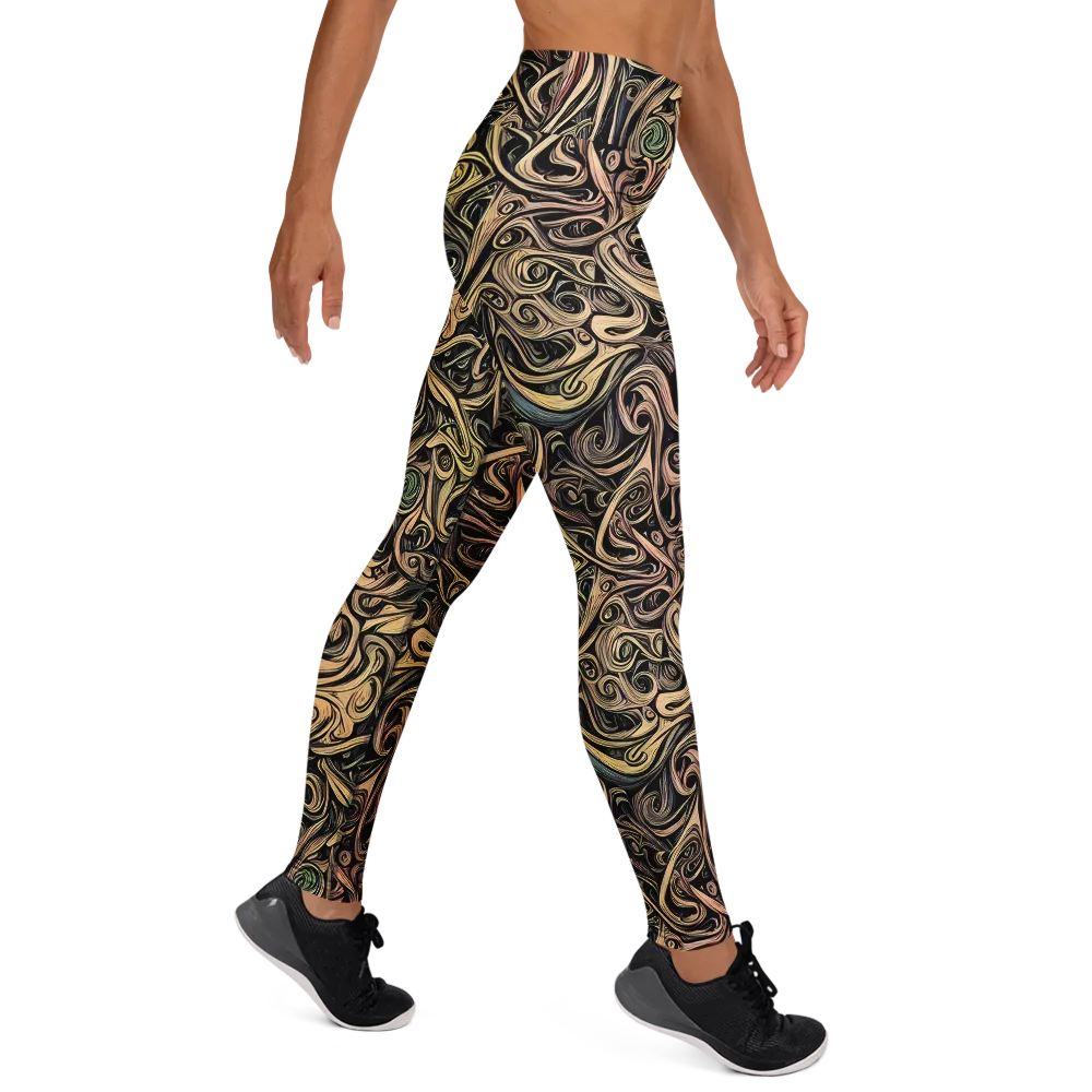 Gilded Whirl on Yoga Leggings — Right