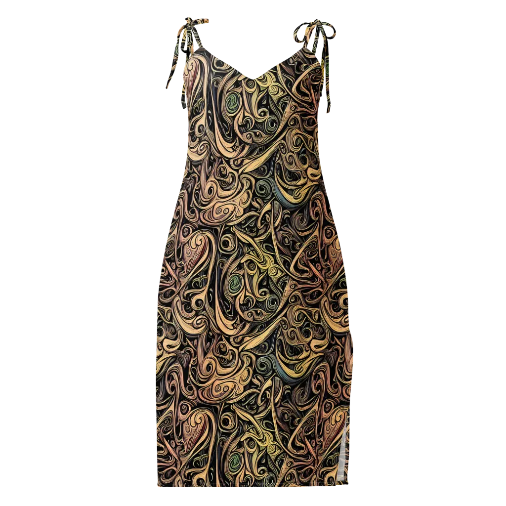 Gilded Whirl on Slip Dress — Front