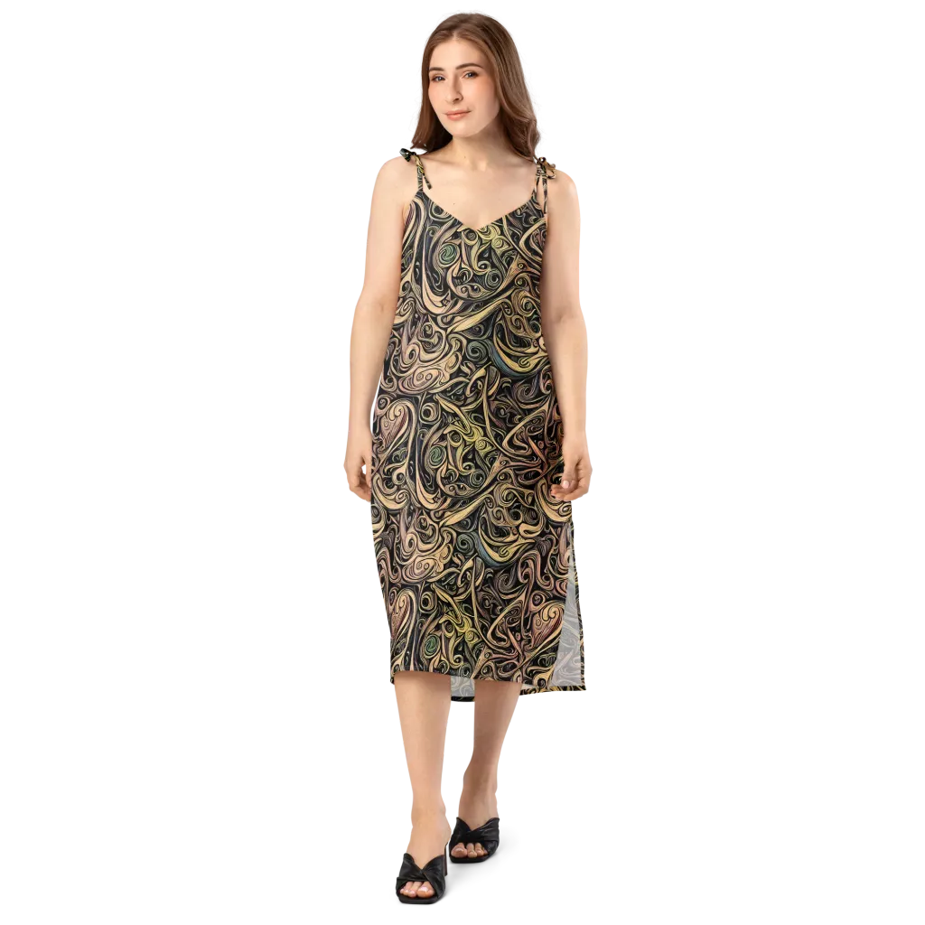 Gilded Whirl on Slip Dress — Front