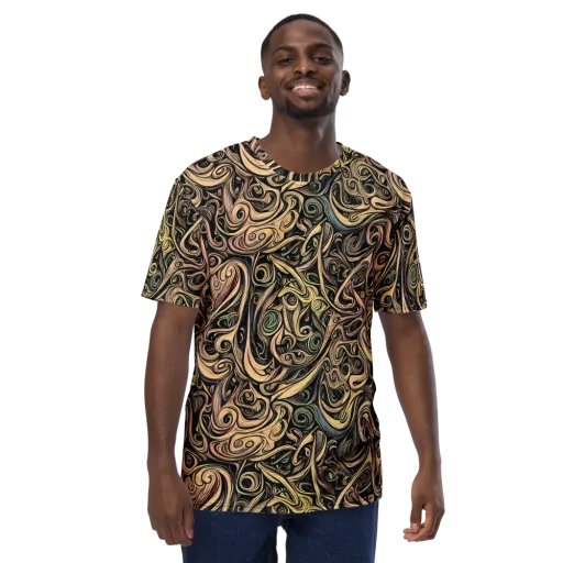 Gilded Whirl on a Men's Crew Neck T-Shirt