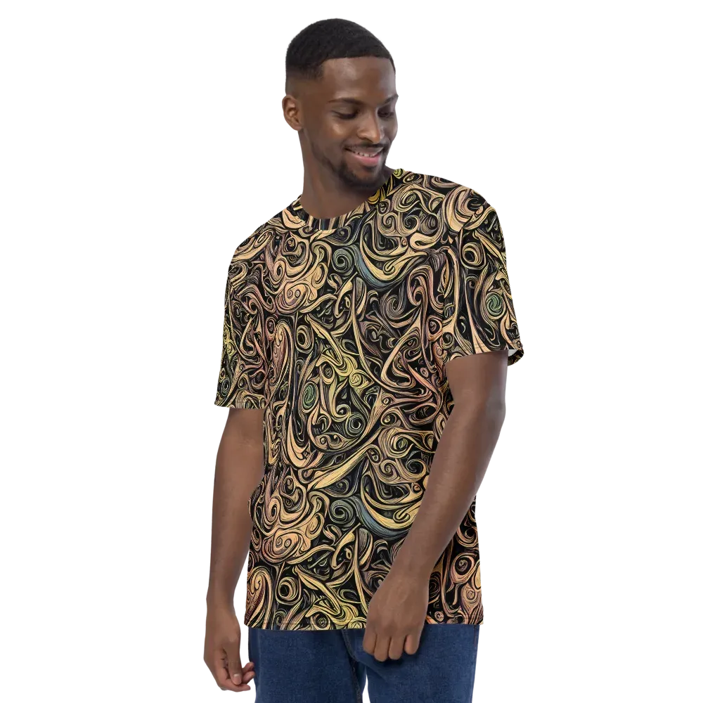 Gilded Whirl on Men's Crew Neck T-Shirt — Left