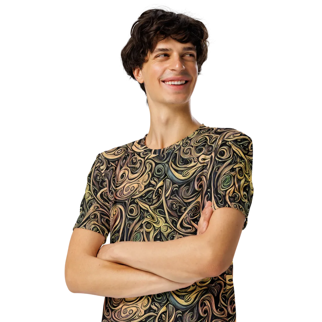 Gilded Whirl on Men's Crew Neck T-Shirt — Left Front