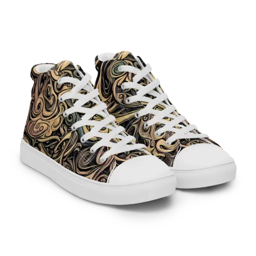 Gilded Whirl on a Men's High Top Canvas Shoes
