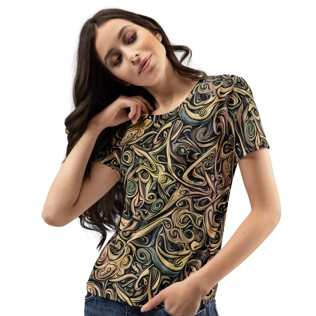 Gilded Whirl on Women's Crew Neck T-Shirt — Left Front
