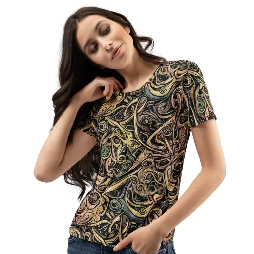 Gilded Whirl on a Women's Crew Neck T-Shirt