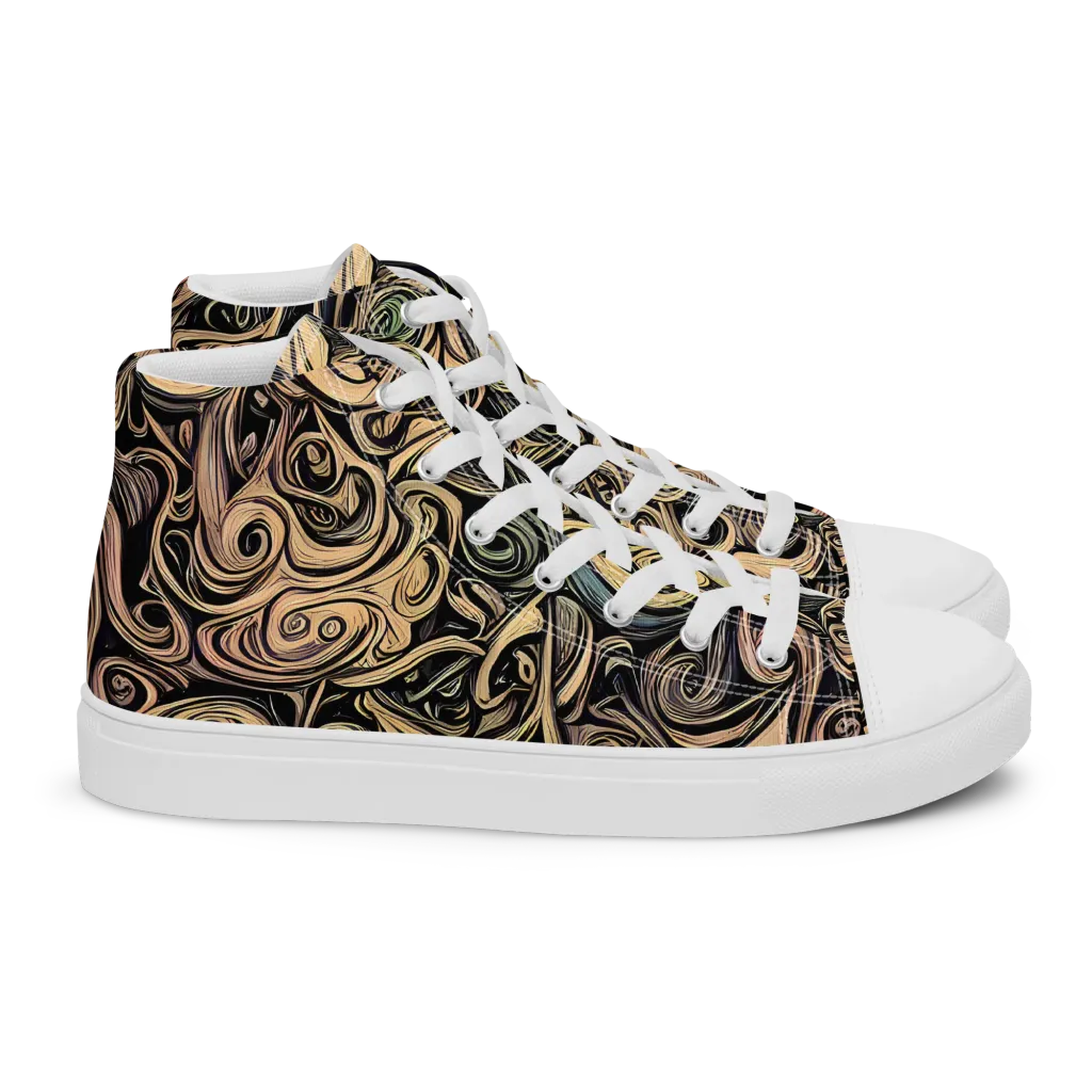 Gilded Whirl on Women's High Top Canvas Shoes — Right