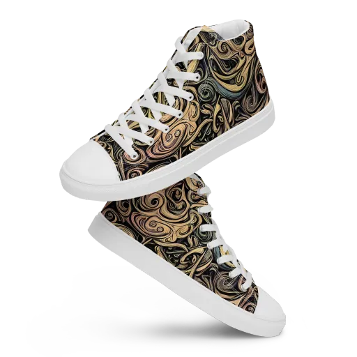 Gilded Whirl on a Women's High Top Canvas Shoes
