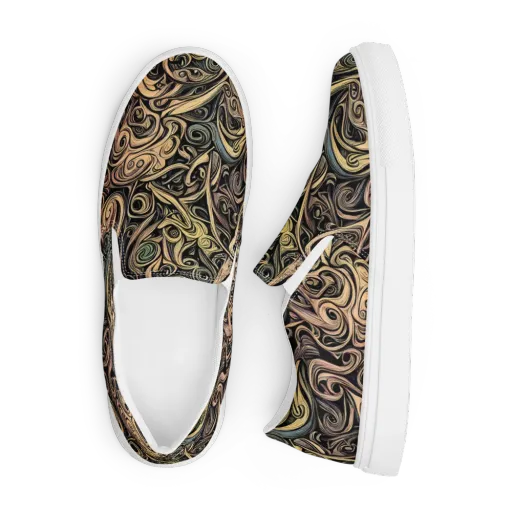 Gilded Whirl on a Men's Slip-On Canvas Shoes