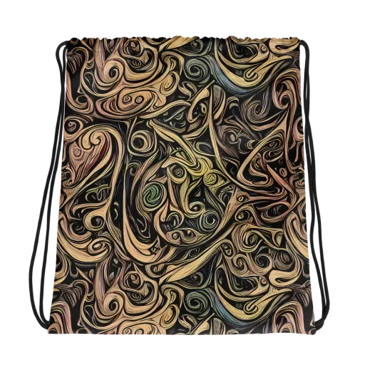 Gilded Whirl on a Drawstring Bag