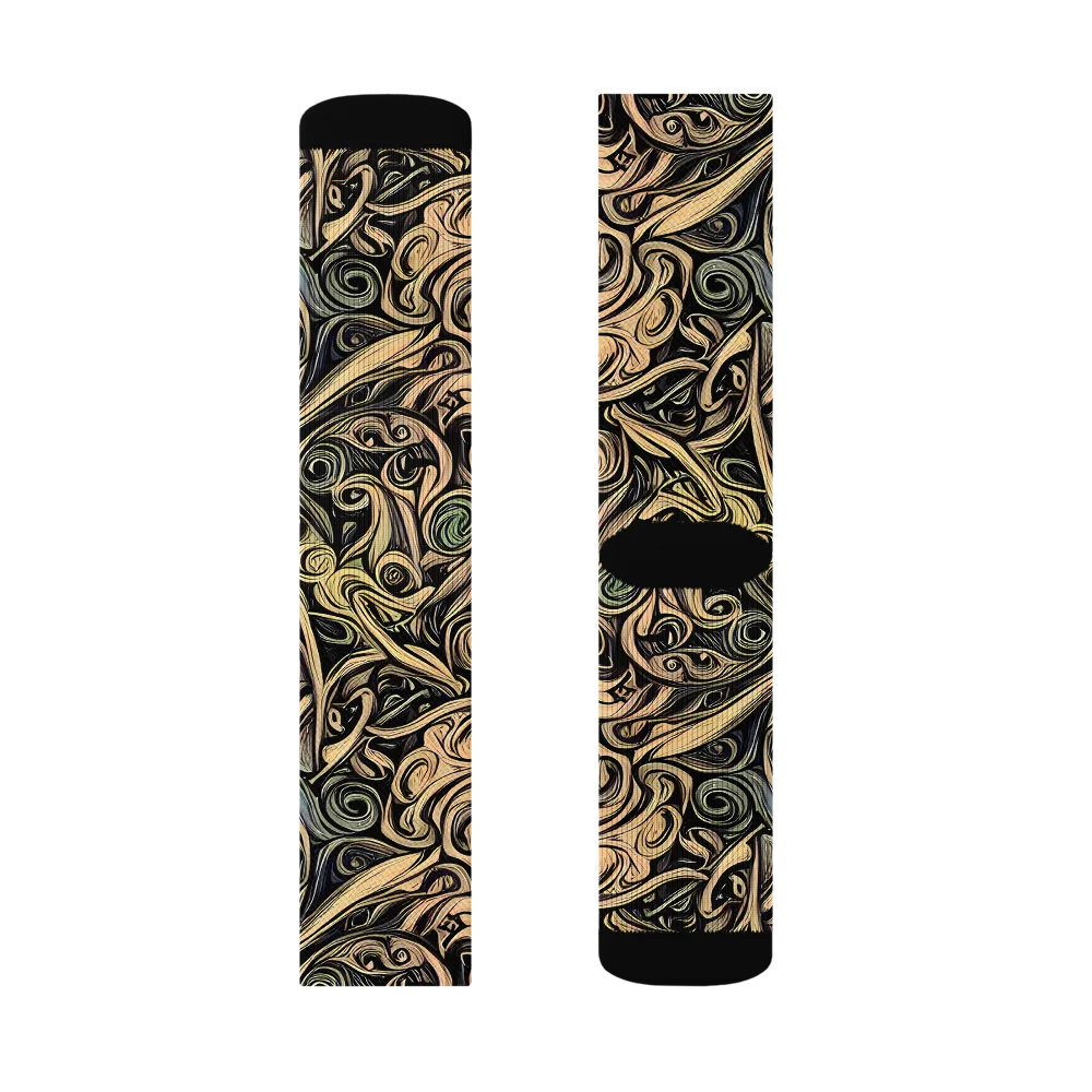 Gilded Whirl on Socks — Left Sock