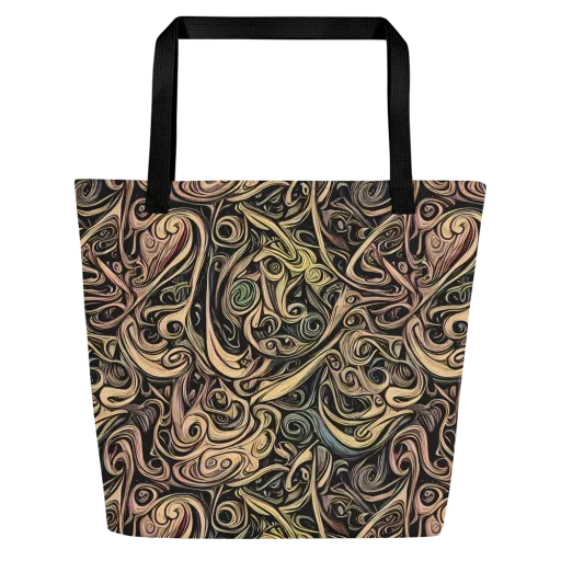 Gilded Whirl on a Large Tote Bag W/ Pocket