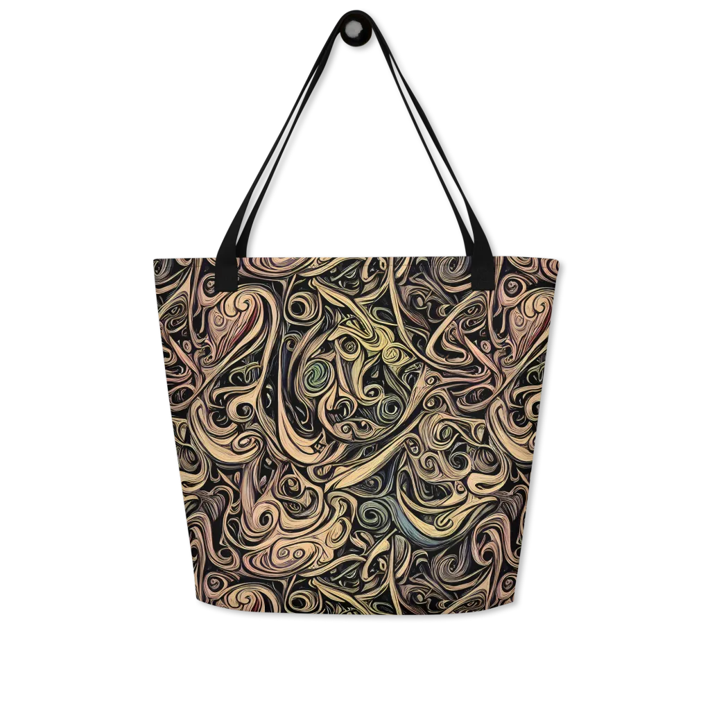 Gilded Whirl on Large Tote Bag W/ Pocket — Front