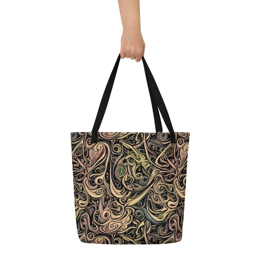 Gilded Whirl on Large Tote Bag W/ Pocket — Front