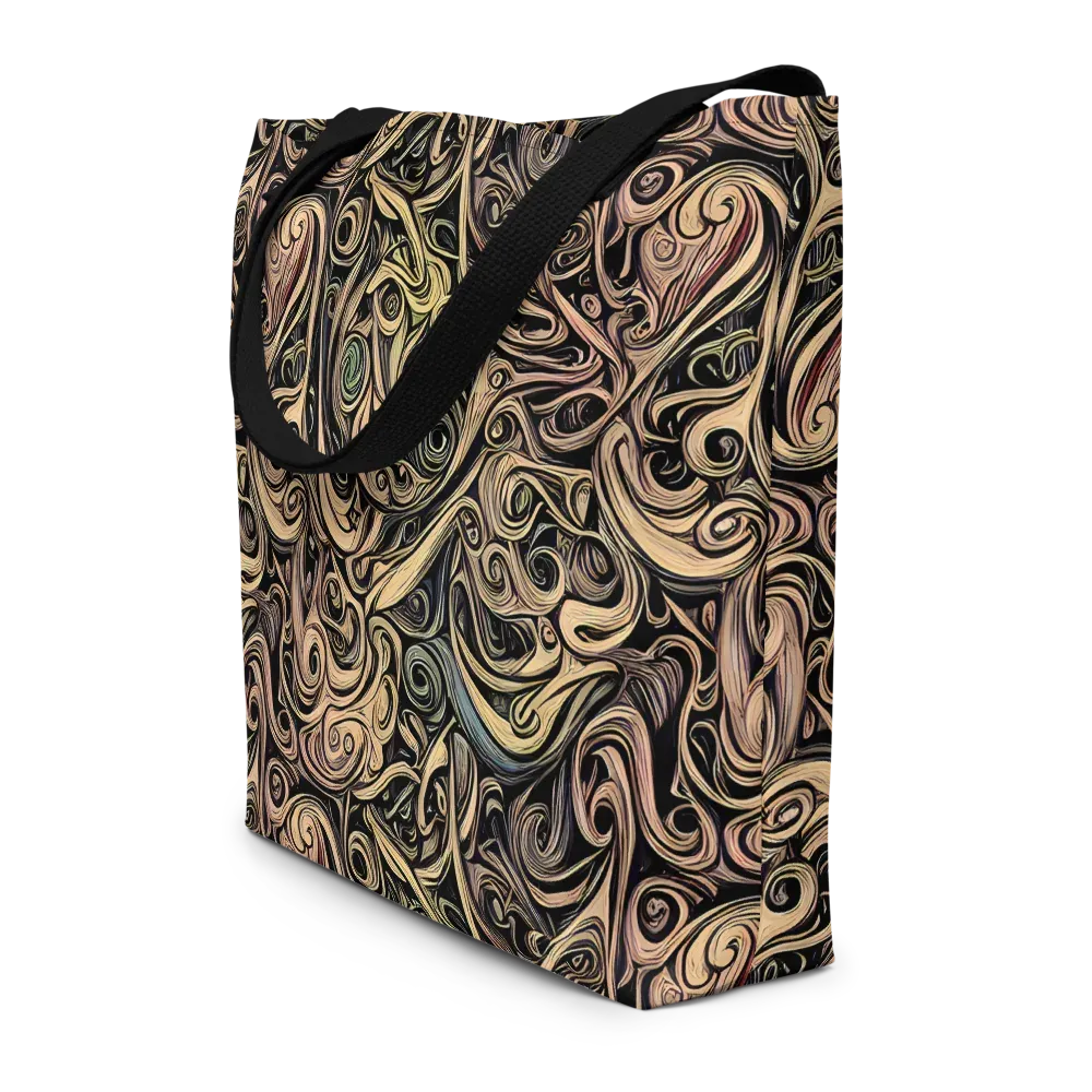Gilded Whirl on Large Tote Bag W/ Pocket — Front