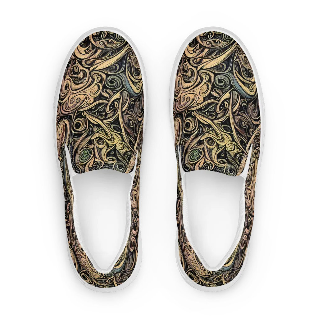 Gilded Whirl on Women's Slip-On Canvas Shoes — Front