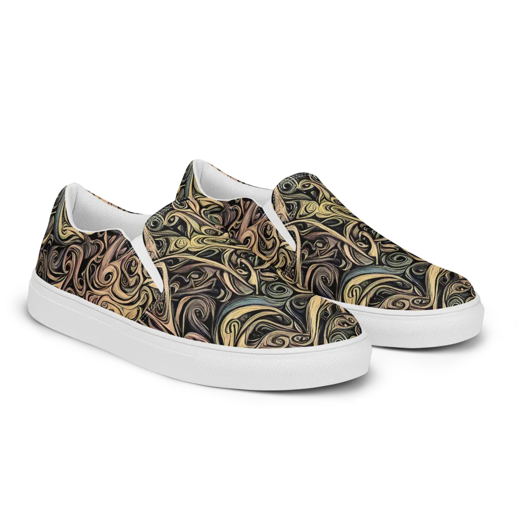Gilded Whirl on Women's Slip-On Canvas Shoes — Right Front