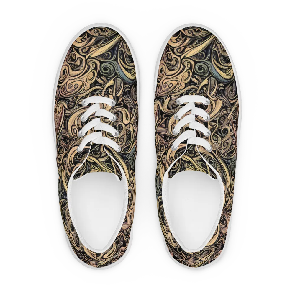 Gilded Whirl on Men's Lace-Up Canvas Shoes — Front