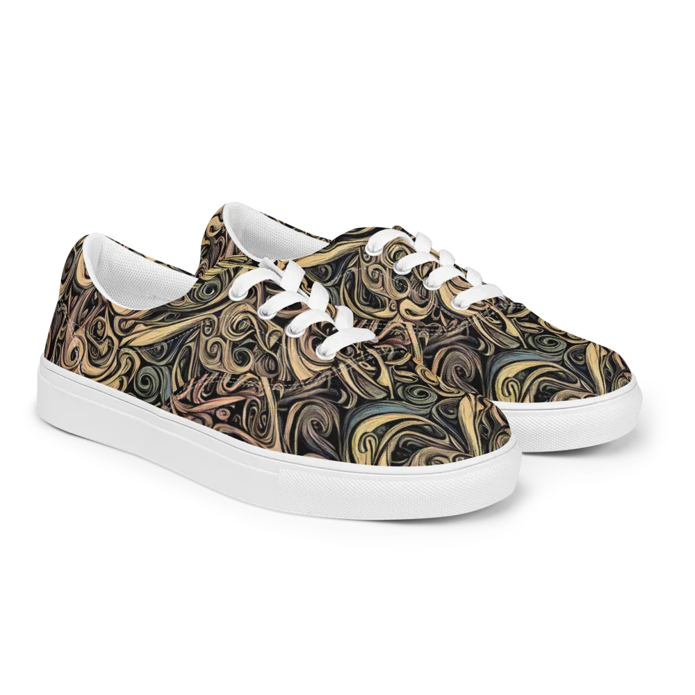 Gilded Whirl on Men's Lace-Up Canvas Shoes — Right Front