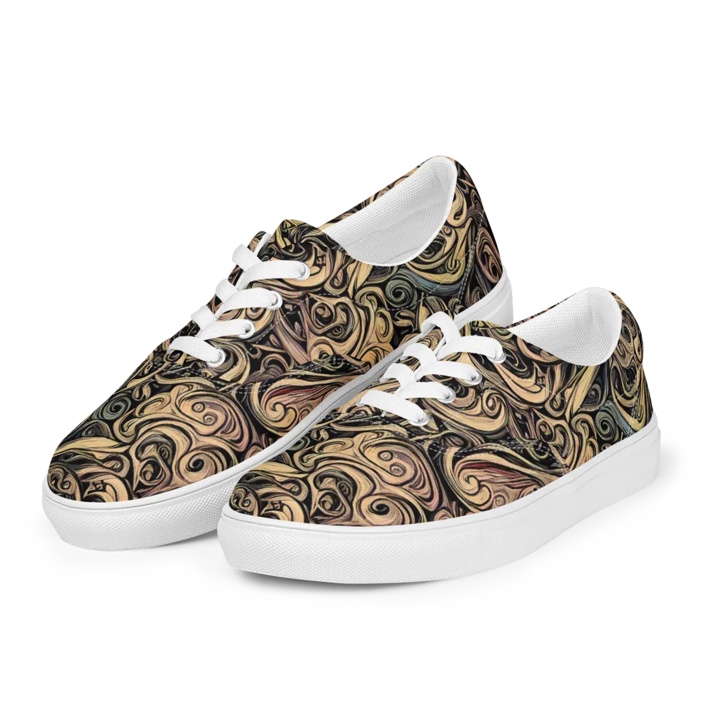 Gilded Whirl on Men's Lace-Up Canvas Shoes — Left Front