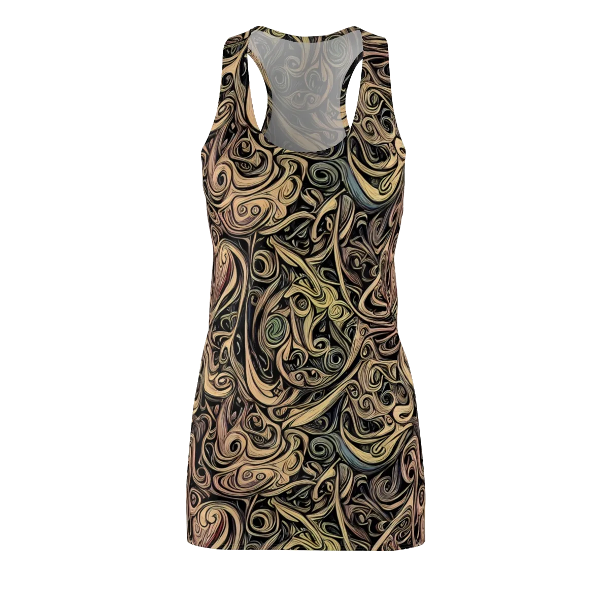 Gilded Whirl on Racerback Dress — Front
