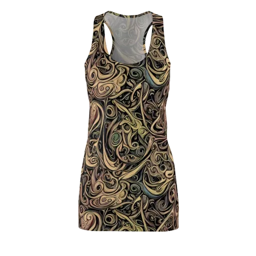 Gilded Whirl on a Racerback Dress
