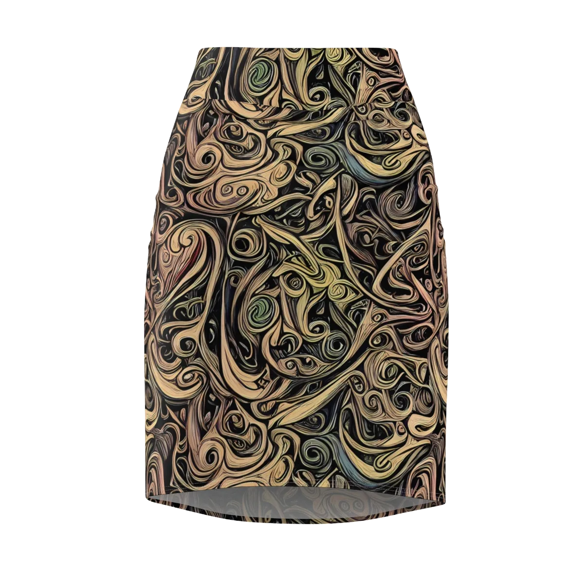 Gilded Whirl on Pencil Skirt — Front