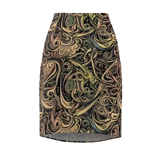 Gilded Whirl on a Pencil Skirt